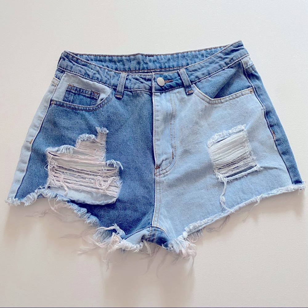 Streetwear Distressed High Waisted Denim Jeans Shorts